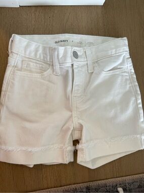 Old Navy White Frayed Hem Women's Denim Shorts 7T
